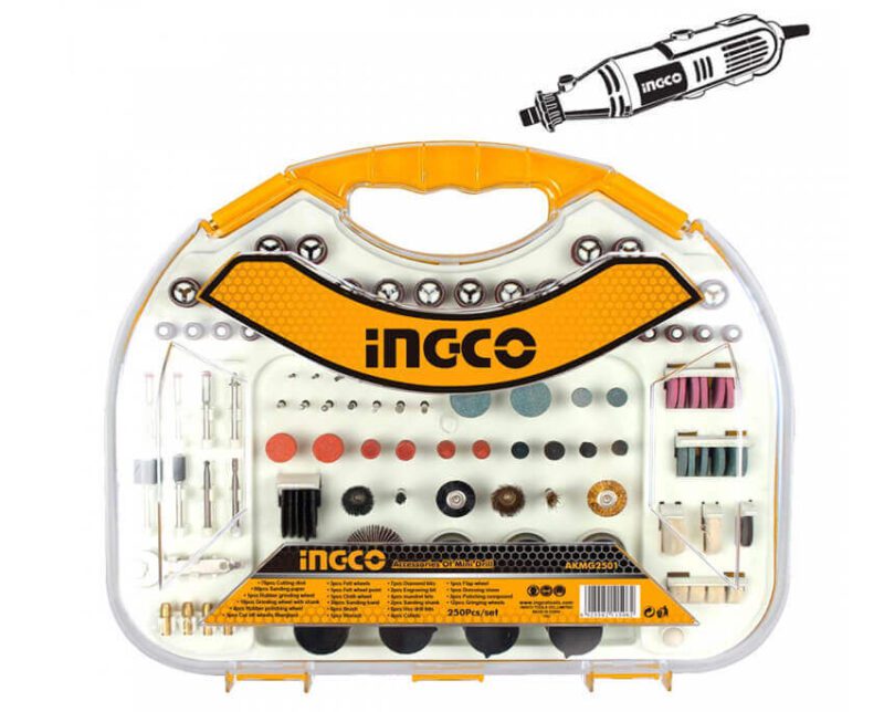 Mini Drill Accessories Set 250 pcs incco AKMG2501